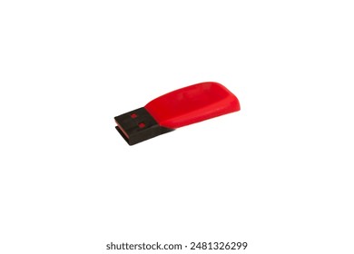 A flash disk that is a practical data storage place to carry anywhere with a white background