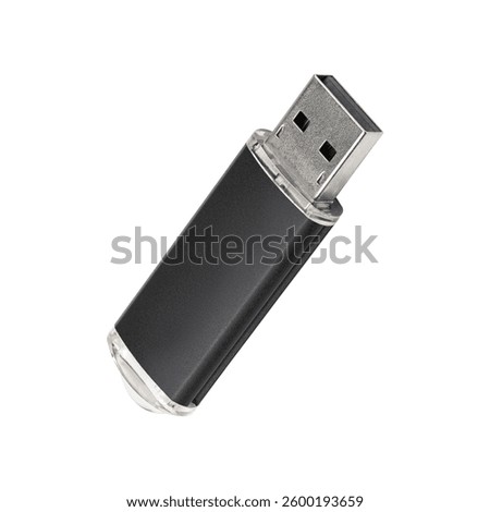 Flash drive. Compact usb drive.  Close up of a flash memory template on white background