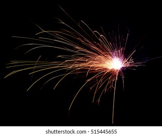 Flash of electric welding with sparks