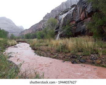 Flash Flood In A Southwest Canyon After A Heavy Rainstorm 