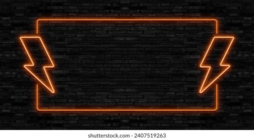 Flash sale glowing neon lamp sign. Realistic vector illustration. Purple, orange, yellow and blue brick wall, violet glow, metal holders. - Powered by Shutterstock