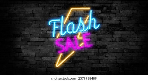 Flash sale neon signs vector. Design template neon sign. - Powered by Shutterstock