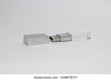 Flashdisk or portable computer data storage with white background
