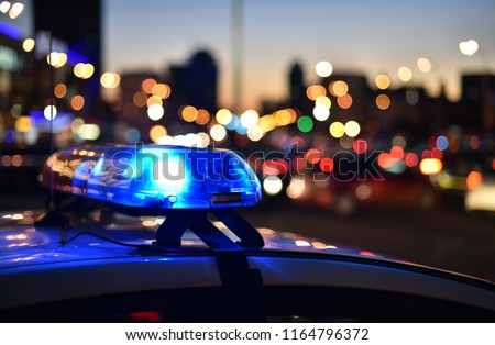 flashers of a police car