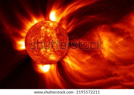 Flashes, storms on the Sun. Elements of this image furnished by NASA. High quality photo