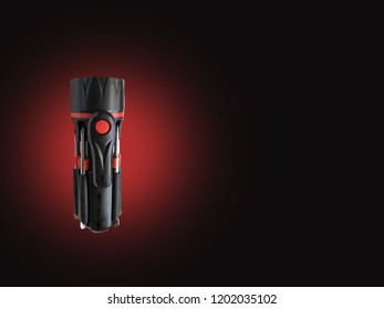 Flashlight with copyspace - Black background