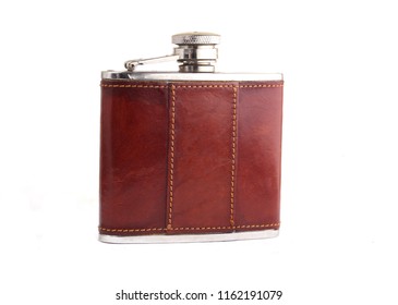 Flask For Alcohol On A White Background