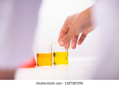 flask of water solution in science laboratory - Shutterstock ID 1187387290