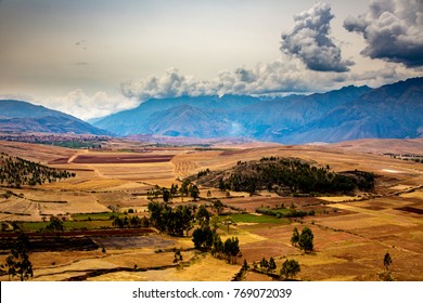 A Flat Agriculture Plain In The Chinchero District Northwest Of Cusco, Near Maras, Peru.