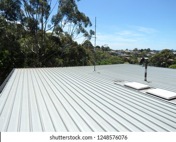 Flat Aluminum Roof Top Under The Hot Sun