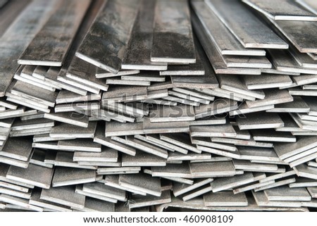 Flat Bar Steels stacking in the abstract pattern