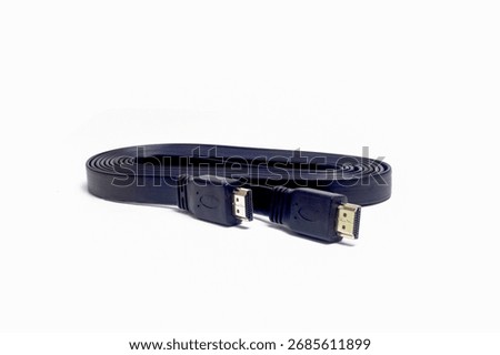Flat Black HDMI Cable High Speed Connector Isolated