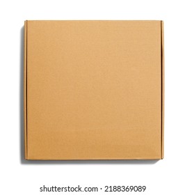 Flat Brown Cardboard Box Top View Cut Out. - Shutterstock ID 2188369089