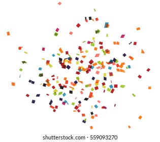 Flat Design Element.Abstract Colorful Explosion Of Confetti   Isolated On A White Background.