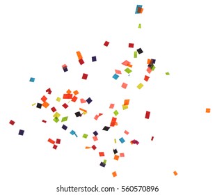 Flat Design Element.Abstract Colorful Explosion Of Confetti   Isolated On A White Background.