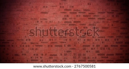 Flat design showing rough red brick wall surface featuring weathered texture and subtle vignetting. Industrial, rustic, textured, urban, craftsmanship, vintage, architectural