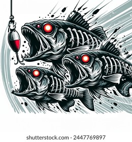 Flat Design Vector-style Image Angry Fish AI-generated image 2447768715 ...