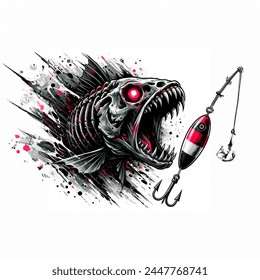 Flat Design Vector-style Image Angry Fish AI-generated image 2447768715 ...