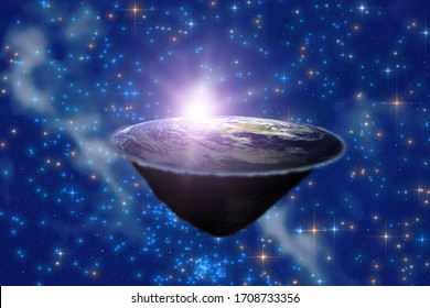 Flat Earth Model - True Or Myth? Elements Of This Image Are Furnished By NASA.