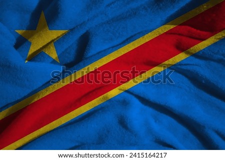 Flat Illustration of Democratic Republic of Congo national flag. Democratic Republic of Congo flag design. Democratic Republic of Congo Wave flag. 
