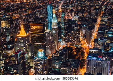 Flat Iron Building At Night