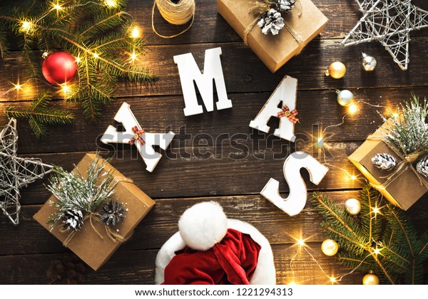 Download Flat Lay Christmas Background Word Xmas Backgrounds Textures Stock Image 1221294313 PSD Mockup Templates