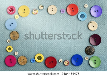 flat lay colorful buttons on cloth. Resolution and high quality beautiful photo