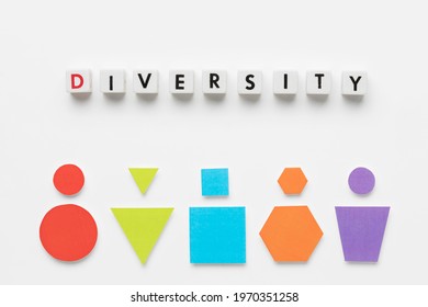 Flat lay colorful geometrical shapes arrangement - Shutterstock ID 1970351258