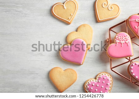 Similar – Image, Stock Photo Icing heart shaped cookies