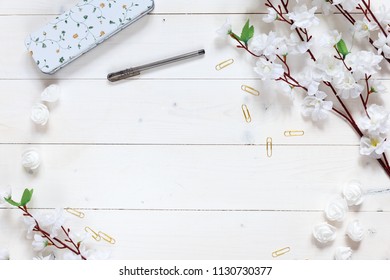 Flat lay composition with the place for text