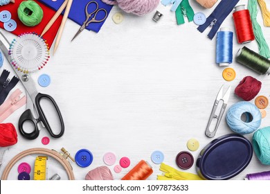 Colorful Tailoring Objects On White Background Stock Photo (Edit Now ...