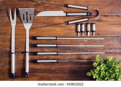 Flat Lay Design Of Barbecue Tools