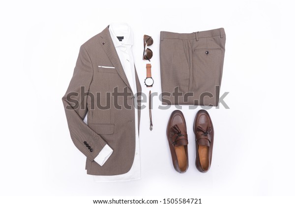 Flat Lay Fashion Suit Clothes Accessories Stock Photo (Edit Now) 1505584721