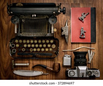 Flat lay Hipster vintage objects