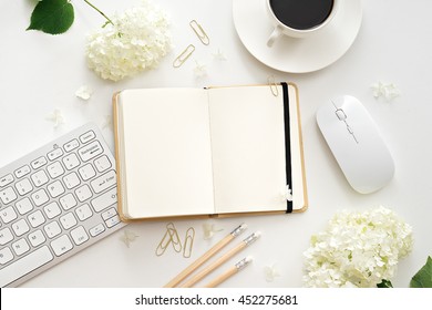  Flat Lay Image Of Workplace 