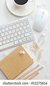  flat lay image of workplace 