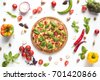pizza ingredients isolated