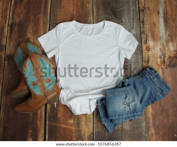 Download Flat Lay Mockup White T Shirt Stock Photo (Edit Now ...