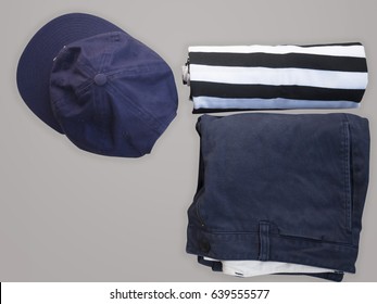 Flat Lay Navy Blue Outfit Pants Stock Photo 639555577 | Shutterstock