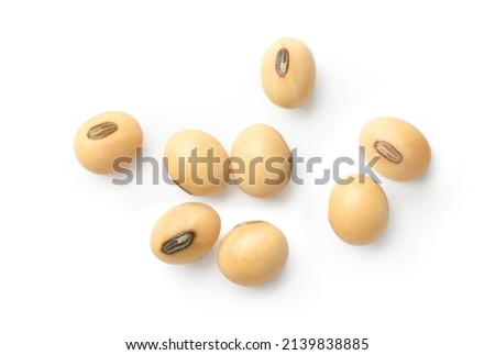 Flat lay of Soybeans  isolated on white background.