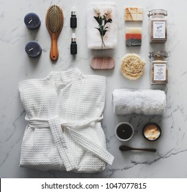 Flat Lay Of Spa Treatment Set