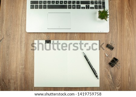 Similar – Image, Stock Photo Desktop office mix on a wooden table