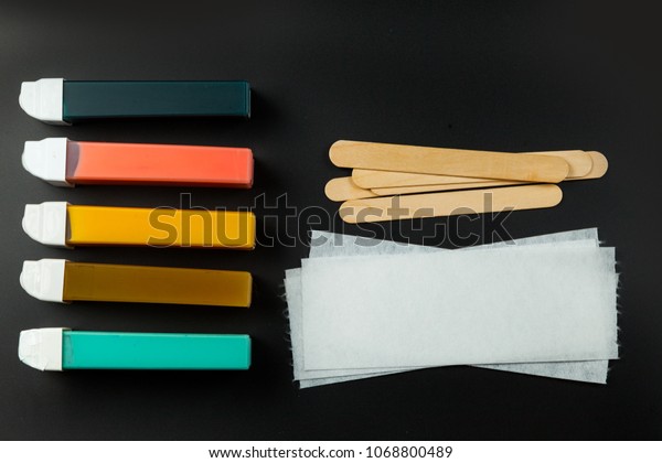 Flat Lay Top View Wax Cartridges Stock Photo Edit Now 1068800489