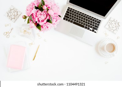 Flat Lay Home Office Desk Female Stock Photo 708989230 | Shutterstock