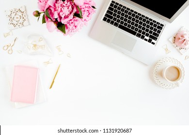 Flat Lay Home Office Desk Female Stock Photo 708989230 | Shutterstock