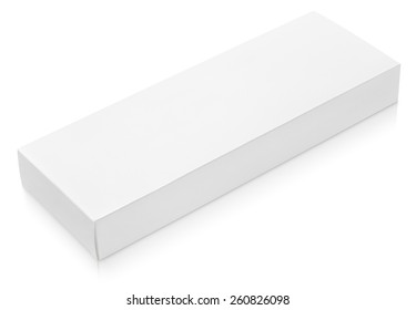 Flat long paper or cardboard box template for chocolate isolated on white background