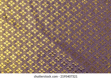 Flat Purple-colored Fabric Texture Background. This Brocade Fabric Is Made Of Polyester.