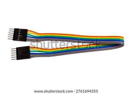 Flat ribbon cable featuring six-pin connectors for circuit board connections