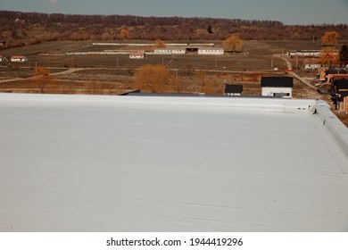 Flat Roof With Hot Air Welded Pvc Membrane Waterproofing For Ballasted System

