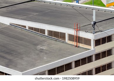 Flat Roof Top Modern Commercial Building Car Garage Exterior Mixed-use Urban Multi-family Residential Area.